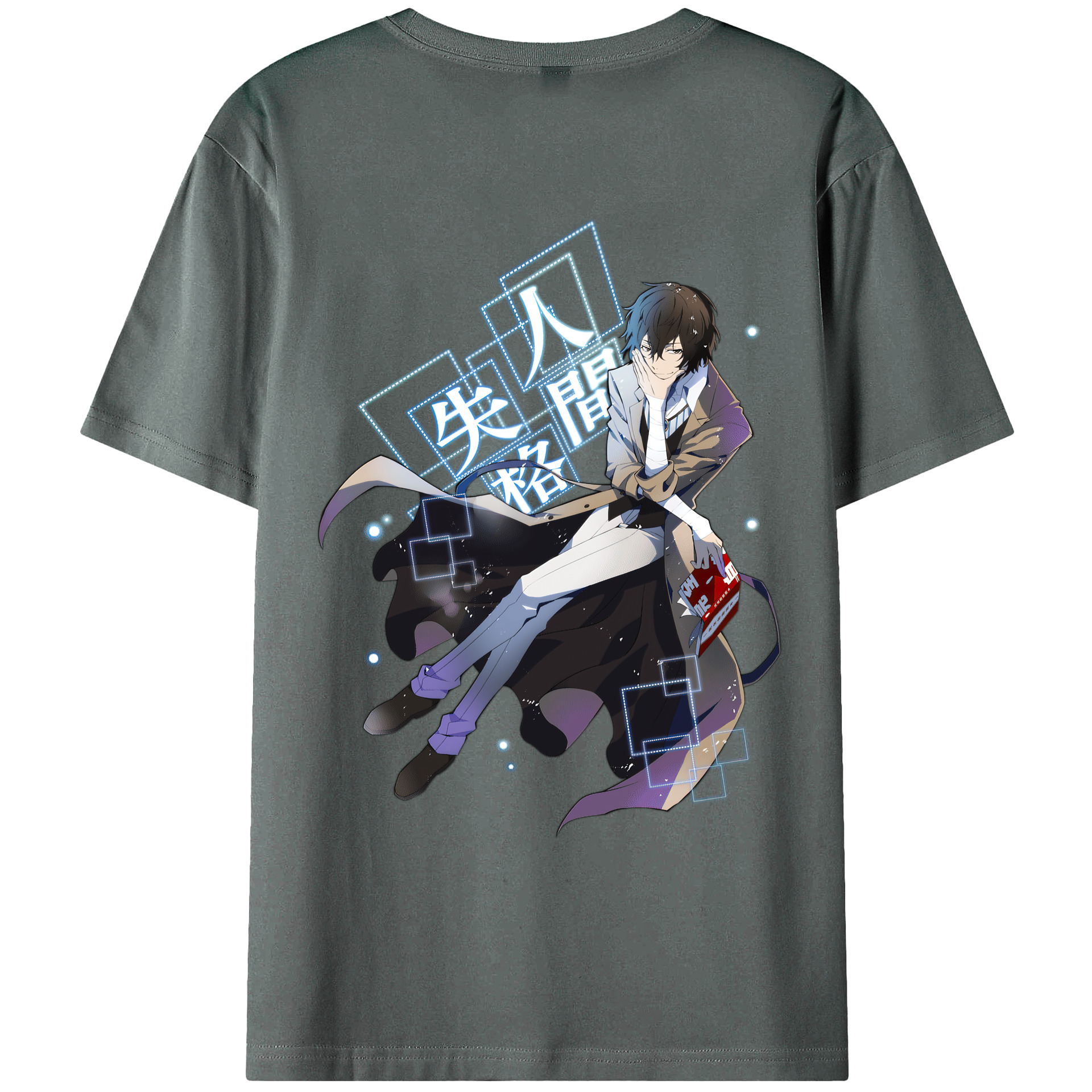 （画像用） 文豪ストレイドッグス Bungo Stray Dogs 綿100％ メンズ半袖Tシャツ（バックプリント） 通気性